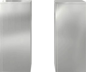 vidaXL Βάση φυτών 2 pcs Ασημί 24 x 24 x 55 εκ. Γαλβανισμένος χάλυβας