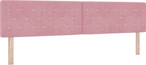 vidaXL Κρεβάτι box spring με στρώμα Ροζ 200 x 200 cm Βελούδο
