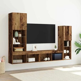 vidaXL Ντουλάπι TV 4 pcs Παλαιό ξύλο 40.5 x 30 x 102 εκ.