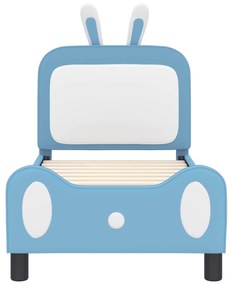 vidaXL Κρεβατική βάση για παιδιά με προσκέφαλο Μπλε 70 x 140 cm PU