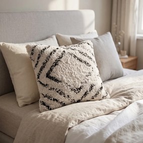 Μαξιλάρι διακοσμητικό Zigzag - 45x45cm - Λευκό/Μαύρο