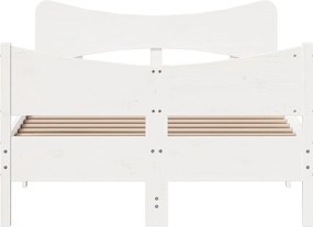 vidaXL Σκελετός Κρεβ. Χωρίς Στρώμα Λευκό 120x200 εκ Μασίφ Πεύκο