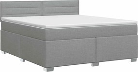 vidaXL Κρεβάτι box spring με στρώμα Ανοιχτό γκρι 160 x 200 cm Ύφασμα