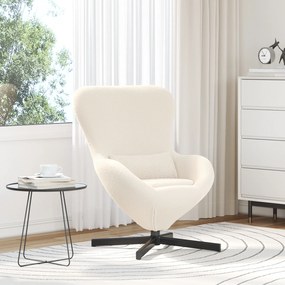 vidaXL Αυγό Καρέκλα Κρεμ Μαλλί όπως Υφάσματος