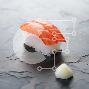 Σετ των 2 Intra Συλλεκτικό Ξύλινο Παζλ Plywood 4mm - Σούσι Nigiri φρέσκου σολομού Σε Ξύλινο Κουτί - Διαστάσεις: 10x10 cm – 25 κομμάτια