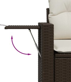 vidaXL Σαλόνι Κήπου Σετ 9 τεμ. Καφέ από Συνθ. Ρατάν με Μαξιλάρια