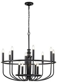 Πολυέλαιος Κρεμαστό Φωτιστικό 12xE14 Capitol Hill Elstead Lighting-KL-CAPITOL-HILL12-BLK-Μαύρο KL-CAPITOL-HILL12-BLK