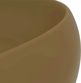 vidaXL Νιπτήρας Πολυτελής Στρογγυλός Κρεμ Ματ 40 x 15 εκ. Κεραμικός