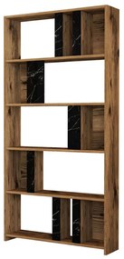 Βιβλιοθήκη Lima 845HCT3641 90x20x180cm Marble Effect Black-Walnut
