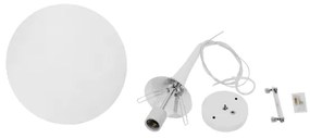 GloboStar® SPHERE 01143 Μοντέρνο Κρεμαστό Φωτιστικό Οροφής Μονόφωτο 1 x E27 Λευκό Γυάλινο Φ25 x Y46.5cm