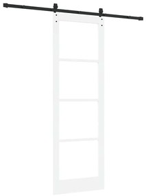 vidaXL Συρόμενη Πόρτα Χειροκίνητος Λευκό 78 x 232 cm Ξύλο και μέταλλο