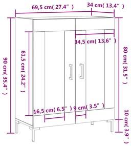 ΝΤΟΥΛΑΠΙ ΓΚΡΙ SONOMA 69,5 X 34 X 90 ΕΚ. ΑΠΟ ΕΠΕΞΕΡΓΑΣΜΕΝΟ ΞΥΛΟ 827794