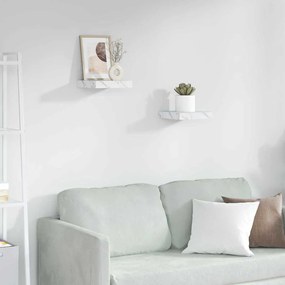 vidaXL Ράφι Τοίχου Επιτοίχιο 2 pcs Λευκό Μάρμαρο 23 x 23,5 x 4 εκ