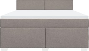 vidaXL Κρεβάτι Boxspring με Στρώμα Taupe 180x200 εκ. Υφασμάτινο