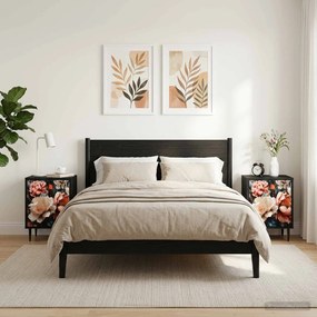 vidaXL Κομοδίνο BORNE 2 τμχ. Μαύρη Δρυς 36 x 33 x 51 εκ.