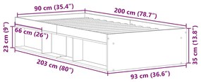 ΠΛΑΙΣΙΟ ΚΡΕΒΑΤΙΟΥ ΧΩΡΙΣ ΣΤΡΩΜΑ 90X200 ΕΚ. ΕΠΕΞΕΡΓΑΣΜΕΝΟ ΞΥΛΟ 3328815