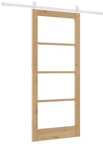 vidaXL Ολισθητή Πόρτα Καφέ 86 x 198.5 cm Ξύλο και μέταλλο