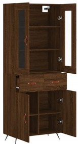 vidaXL Ντουλάπι Καφέ Δρυς 69,5 x 34 x 180 εκ. από Επεξεργασμένο Ξύλο