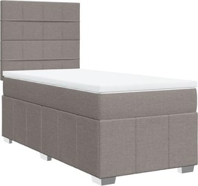 vidaXL Κρεβάτι Boxspring με Στρώμα Taupe 100 x 200 εκ. Υφασμάτινο