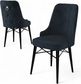 Καρέκλα 6τμχ Ανθρακί / Μαύρο PARE 46x46x94