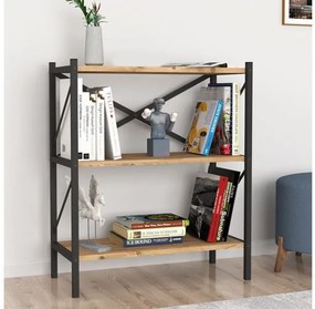 Βιβλιοθήκη Jocasta Megapap μεταλλική - μελαμίνης pine oak 66x34x85εκ. GP041-0002,2-GP041-0002,2-Καφέ GP041-0002,2