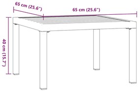 vidaXL Τραπεζάκι Σαλονιού Κήπου Μαύρο 65x65x40 εκ. από Αλουμίνιο