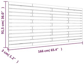 Κεφαλάρι Τοίχου Γκρι 166x3x91,5 εκ. από Μασίφ Ξύλο Πεύκου - Γκρι