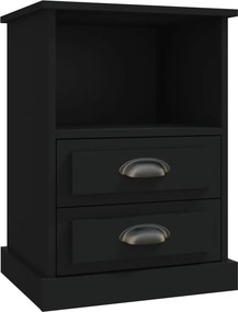 vidaXL Κομοδίνα 2 τεμ. Μαύρα 43 x 36 x 60 εκ.