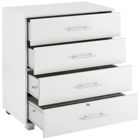 Συρταριέρα Briana με 4 Συρτάρια Λευκή 75x40x83Υ εκ. 75x40x83 εκ.