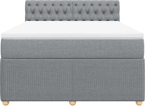 vidaXL Κρεβάτι Boxspring με Στρώμα Αν. Πράσινο 160x200εκ Υφασμάτινο