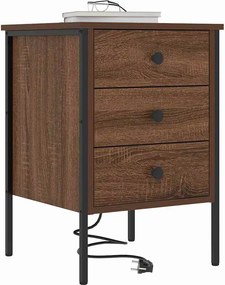 vidaXL Κομοδίνο Καφέ δρυς 42 x 41 x 61 εκ Επεξεργασμένο ξύλο