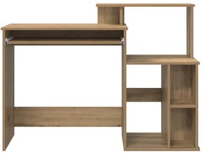 vidaXL Γραφείο με Αποθηκευτικό Χώρο artisan δρυς 120.5 x 44 x 88.5 εκ