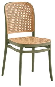 Καρέκλα Bistrot 22-0086 41,5x53,5x83,5cm Olive-Natural Πολυπροπυλένιο