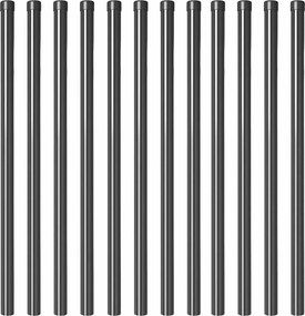 vidaXL Στύλος Περιφράξεων 12 pcs Γκρι 110 cm