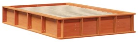 vidaXL Σκελετός Κρεβατιού Καφέ κεριού 140 x 200 cm Μασίφ ξύλο