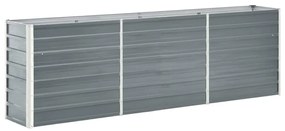 vidaXL Ζαρντινιέρα Υπερυψωμένη Γκρι 240x40x77 εκ. Γαλβανισμ. Χάλυβας