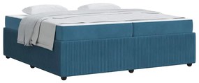 vidaXL Σκελετός κρεβατιού με στρώμα Μπλε 200 x 200 cm Βελούδο
