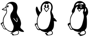 Διακοσμητικό Τοίχου Penguins (Σετ 3Τμχ) 899SKL2363 20x29/20x31/19x32cm Black Wallity Μέταλλο