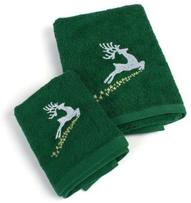 Πετσέτες Χριστουγεννιάτικες Rudolph (Σετ 2τμχ) Green DimCol Towels Set