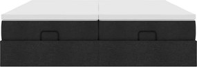 vidaXL Οθωμανικό Κρεβάτι με Στρώματα Μαύρο 200x200cm Ύφασμα