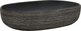 vidaXL Νιπτήρας Οβάλ Γκρι και Μαύρος 59 x 40 x 14 εκ. Κεραμικός