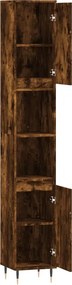 vidaXL Ντουλάπι Μπάνιου Καπνιστή Δρυς 30x30x190 εκ. Επεξεργασμένο Ξύλο