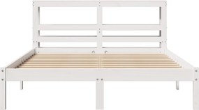 vidaXL Σκελετός Κρεβ. Χωρίς Στρώμα Λευκό 150x200 εκ Μασίφ Πεύκο