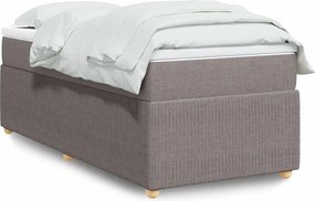vidaXL Κρεβάτι Boxspring με Στρώμα Taupe 90x200 εκ. Υφασμάτινο