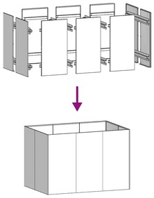 vidaXL Ζαρντινιέρα Λαδί 120x80x80 εκ. από Χάλυβα