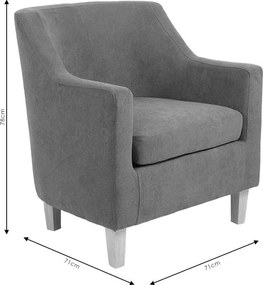 Πολυθρόνα Joyful ύφασμα ανθρακί-φυσικό 71x71x78εκ 71x71x78 εκ.