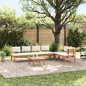 vidaXL Σετ Παγκάκι Κήπου 5 pcs Καφέ, Κρέμα Πολυ rattan, βαμμένο ατσάλι