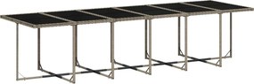 vidaXL Σετ Τραπεζαρίας Κήπου 17 τεμ. Γκρι από Συνθ. Ρατάν με Μαξιλάρια