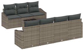 vidaXL Σετ Καναπέ Κήπου με μαξιλάρι 8 pcs Γκρι 55 x 55 x 37 εκ