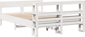 vidaXL Σκελετός Κρεβ. Χωρίς Στρώμα Λευκό 120x200 εκ Μασίφ Πεύκο